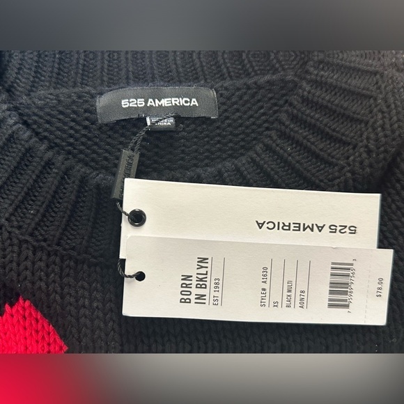 525 American Love Brooklyn Black Knit Crewneck Sweater - Picture 3 of 4